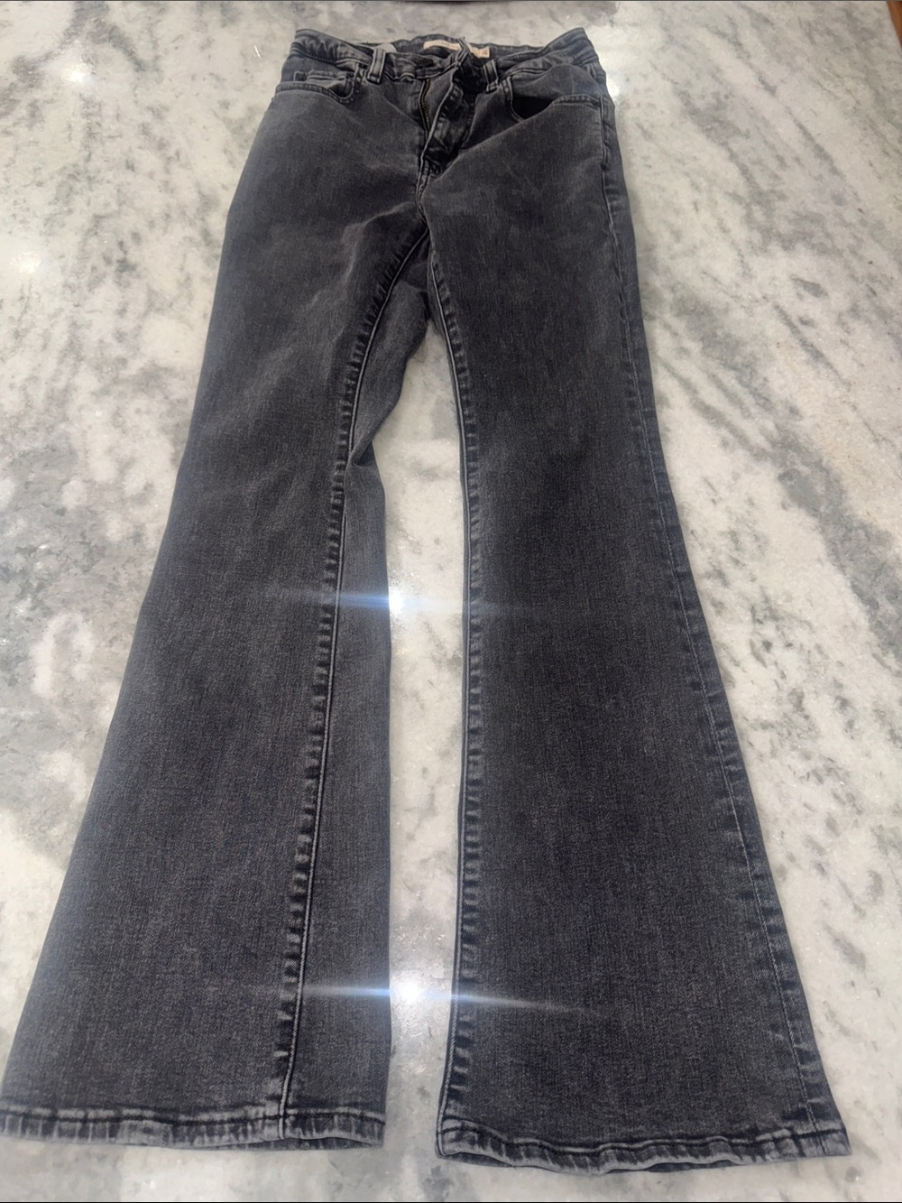 Levi's Black Washed Flare Jeans